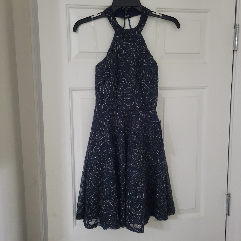 Navy and Gold Dress